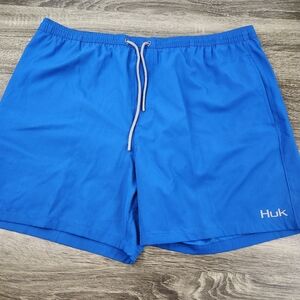 Huk Surf Swim Trunks Men's 2XL Blue Drawstring Lined XXL